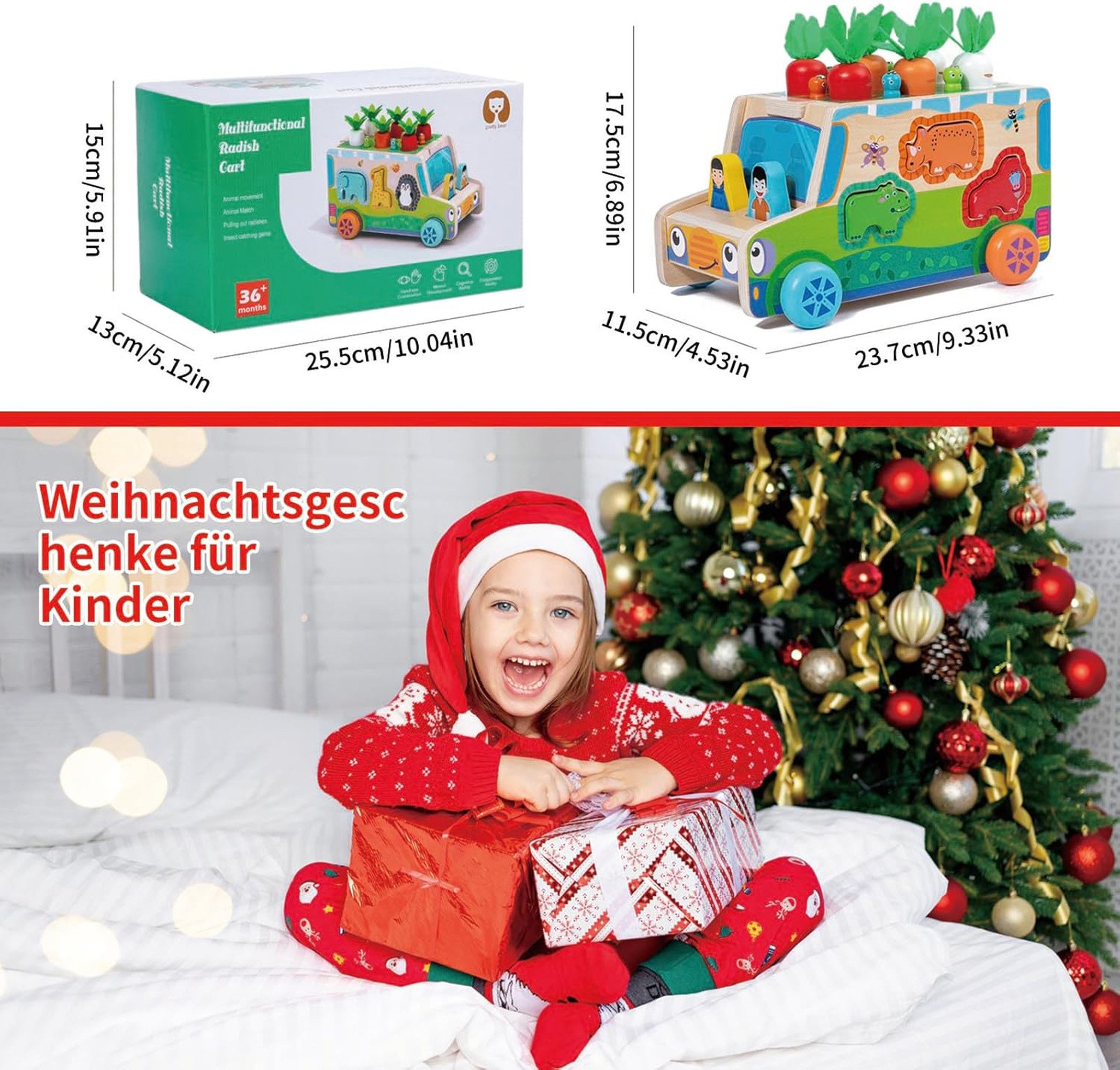 ibettertec Lernspielzeug Montessori Spielzeug, Holzspielzeug, Spiele, Motorikspielzeug, Geschenk (Spar-Set, 1-St., Feinmotorik, Hand-Auge-Koordination, Bauernhof, Eltern-Kind Spiel), Feinmotorik, Hand-Auge-Koordination, Bauernhof, Eltern-Kind Spiel