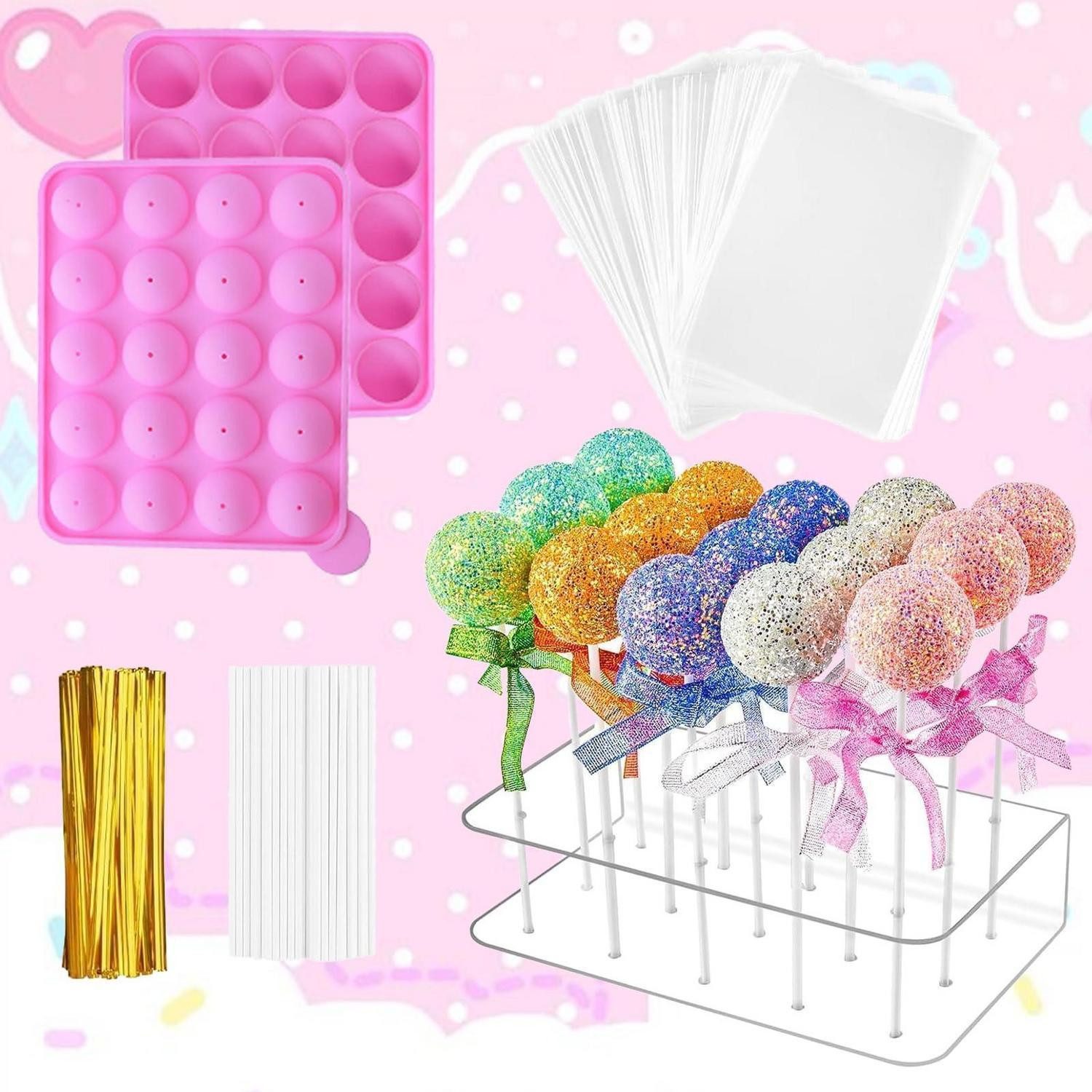 LuxusKollektion Cake-Pop-Form Cake Pop Formen Set Silikon 20 Löcher Zubehör, (1-tlg)