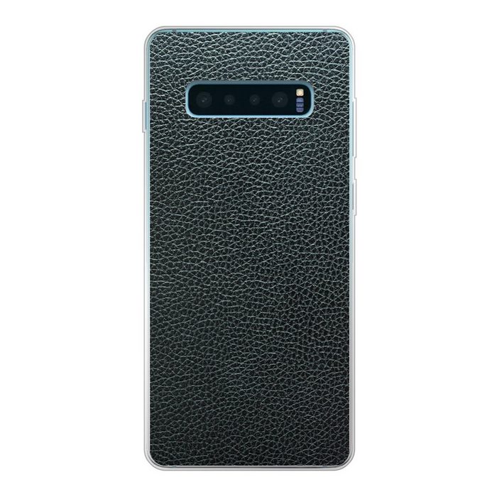 MuchoWow Handyhülle Leder - Textur - Schwarz - Grün - Hell Phone Case Handyhülle Samsung Galaxy S10 Lite Silikon Schutzhülle