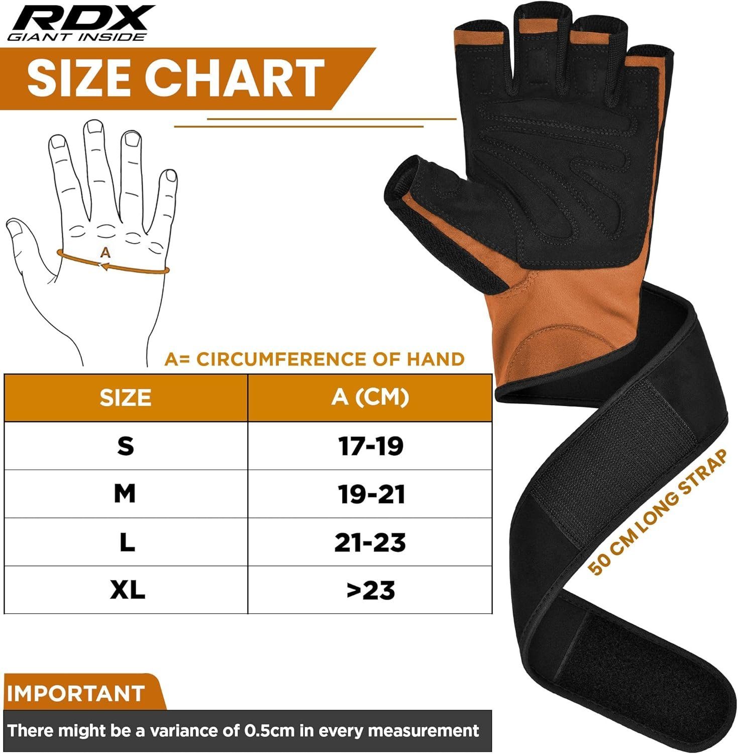 RDX Trainingshandschuhe RDX Fitness Handschuhe Trainingshandschuhe Lang Handgelenkstütze Sport