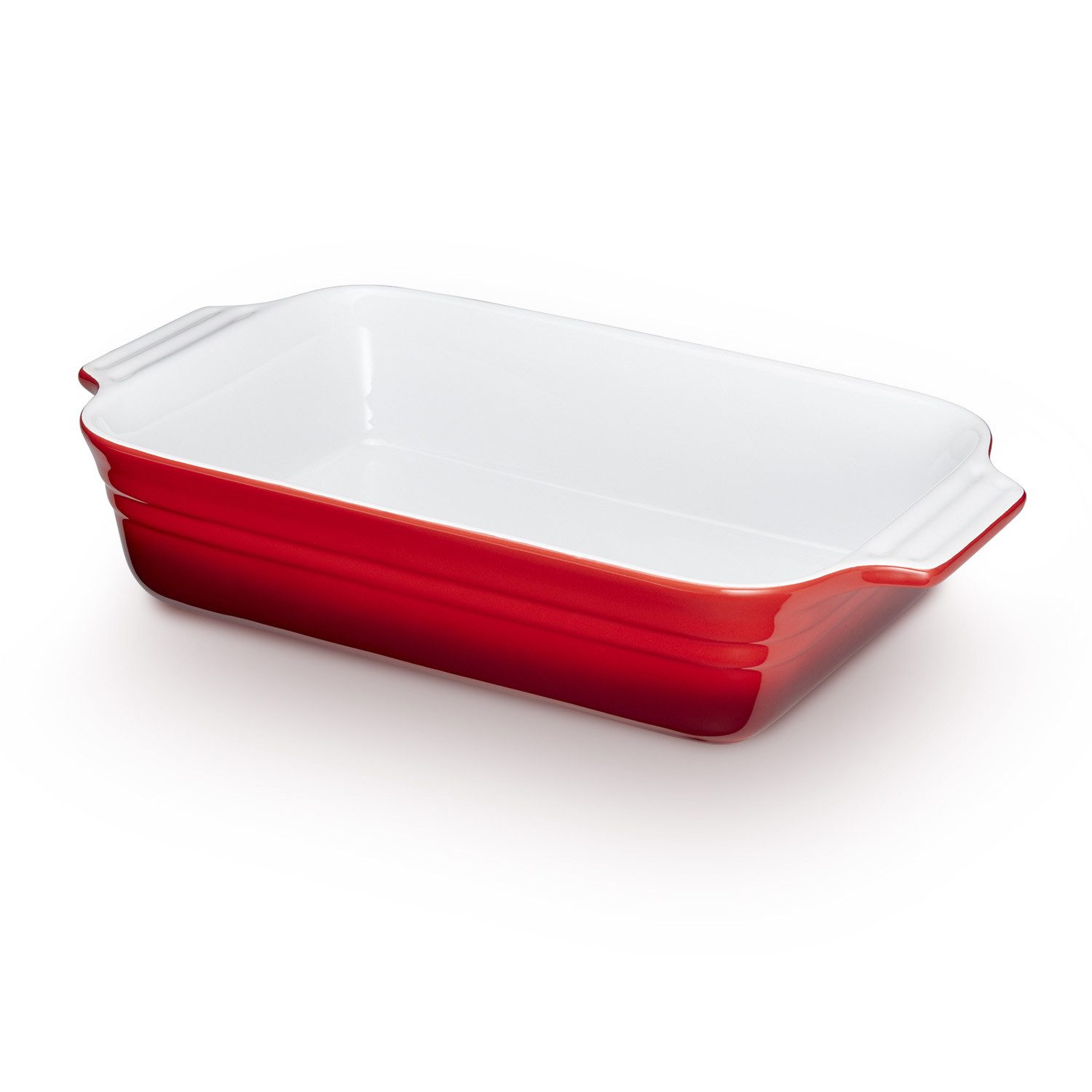 KHG Auflaufform groß 40 cm Rot für 4-6 Personen, Steingut, (1-St), Antihaft (mit Emaile glasiert)