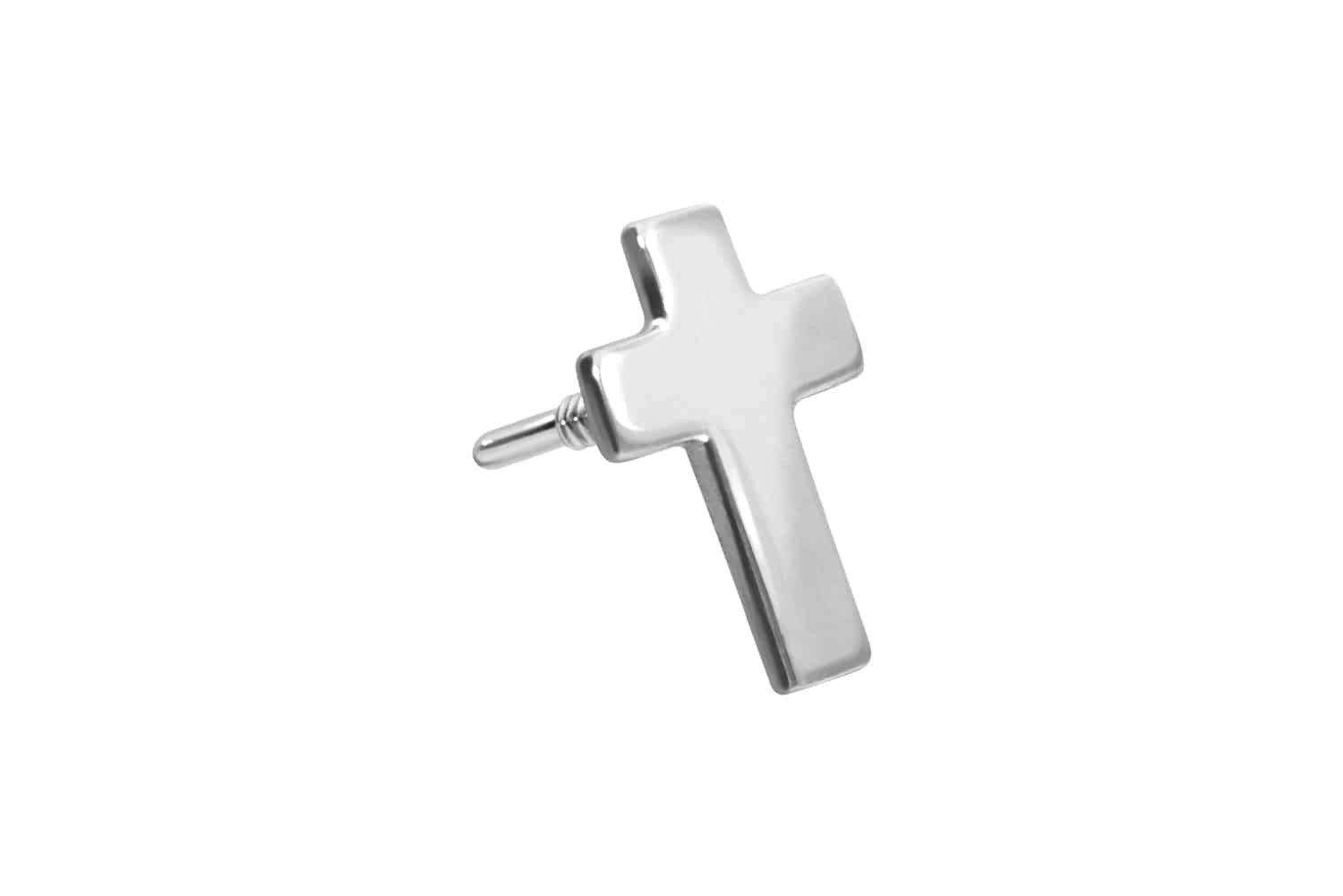 Piercing-Set 14 Karat Gold Schraubaufsatz mit Außengewinde KREUZ