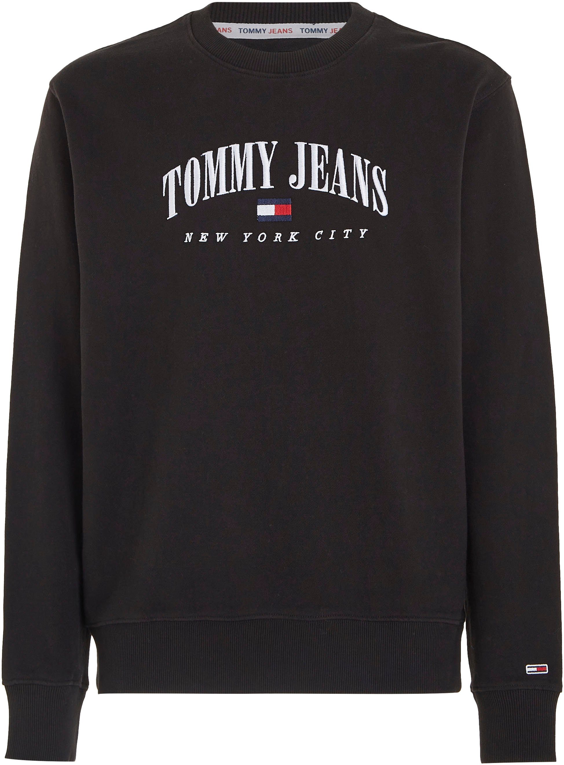 Tommy Jeans Sweatshirt SMALL Black REG mit CREW RUndhalsausschnitt VARSITY TJM