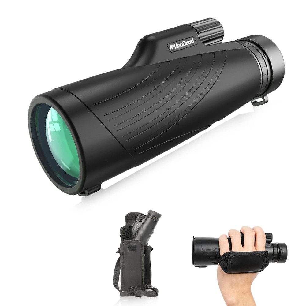 Usogood 12x52 Monokular Teleskop Erwachsene mit BAK4 Prisma & FMC Beschichtung Monokular (HD Monokular Fernrohr für Vogelbeobachtung, Jagd, Wandern)