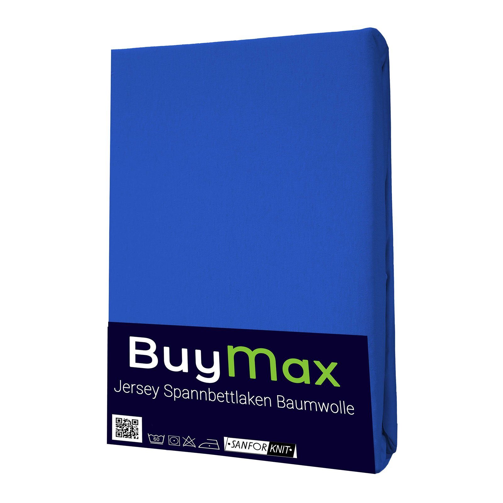 Buymax Spannbettlaken Buymax Jersey aus 100% Baumwolle, Jersey, Gummizug: Rundumgummi, (1 Stück), Pflegeleicht und Atmungsaktiv in Verschiedenen Farben und Größen