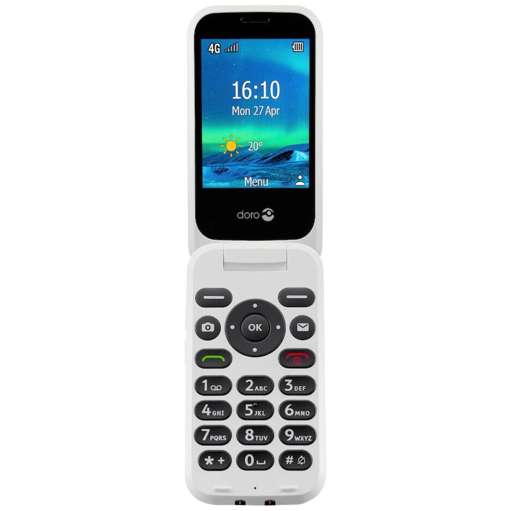 Doro Kamera, 128 Notruftaste Rückseite, Speicherplatz, cm/2.8 GB Seniorenhandy Zoll, auf hörgerätekompatibel) der MP rot 2 6880 (7,11