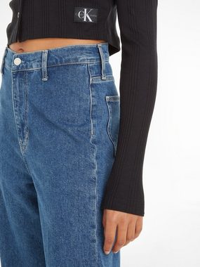 Calvin Klein Jeans Strickjacke BADGE ELONGATED RIB SHIRT