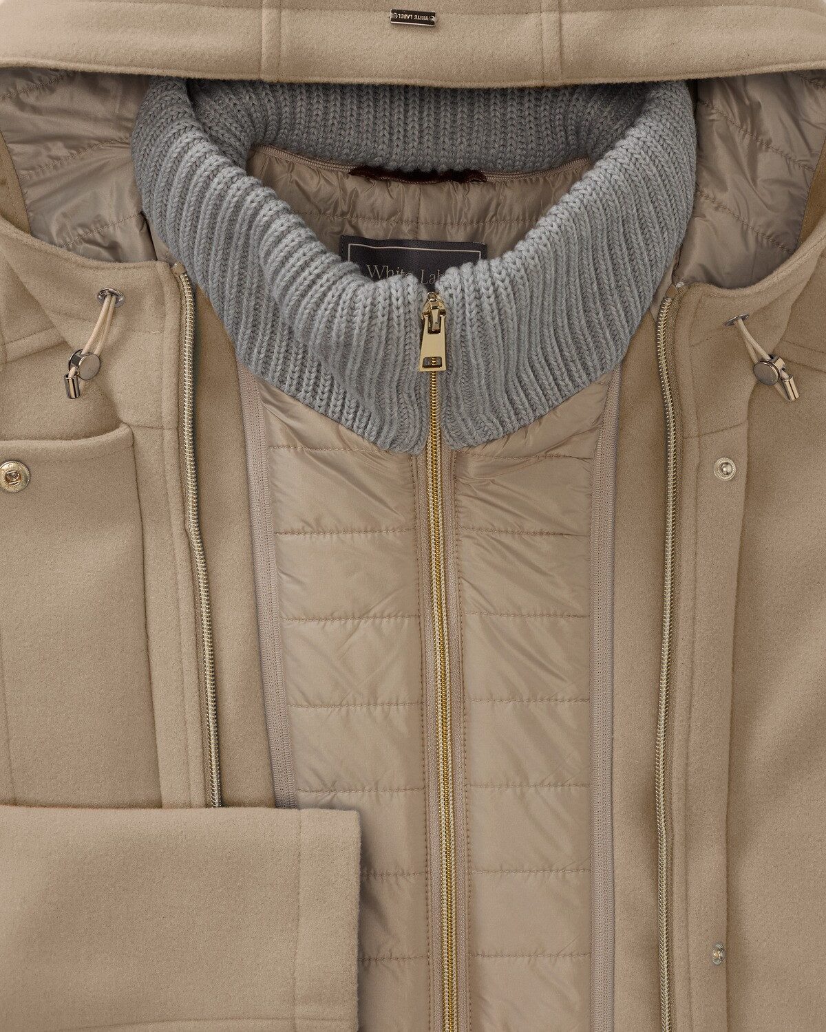 White Label Langmantel Kurzmantel mit Kapuze