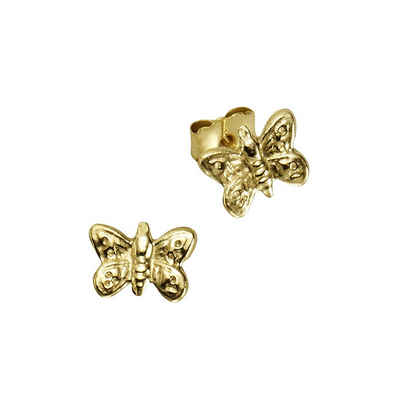 Zeeme Paar Ohrstecker Gold 333 Schmetterlinge