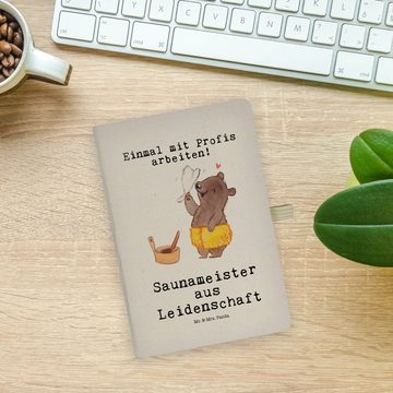 Mr. & Mrs. Panda Notizbuch Saunameister Leidenschaft - Transparent - Geschenk, Eintragebuch, Adr Mr. & Mrs. Panda, Personalisierbar
