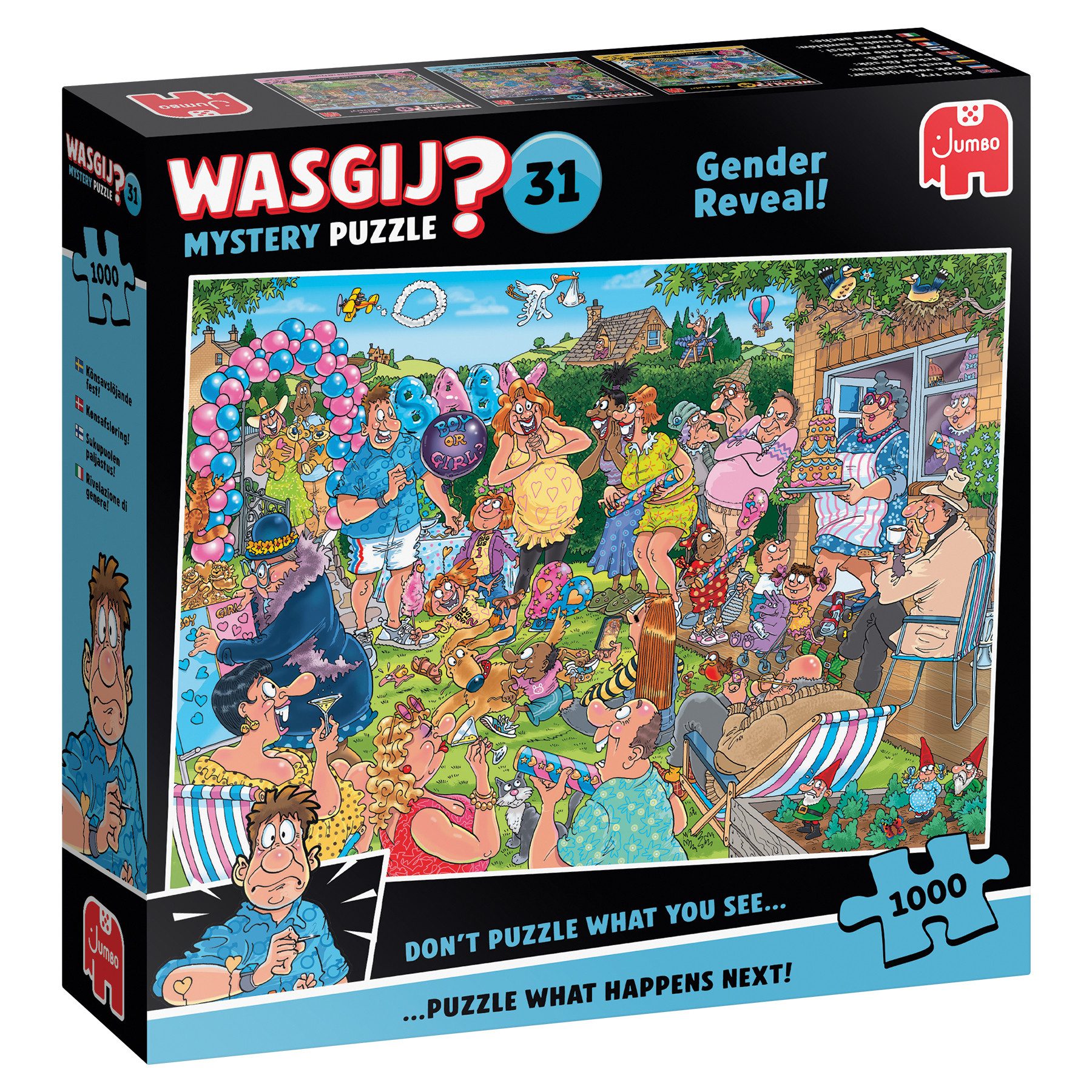 Jumbo Spiele Puzzle Wasgij Mystery 31, Die große Geschlechtsenthüllung, 1000 Teile Puzzle, 1000 Puzzleteile