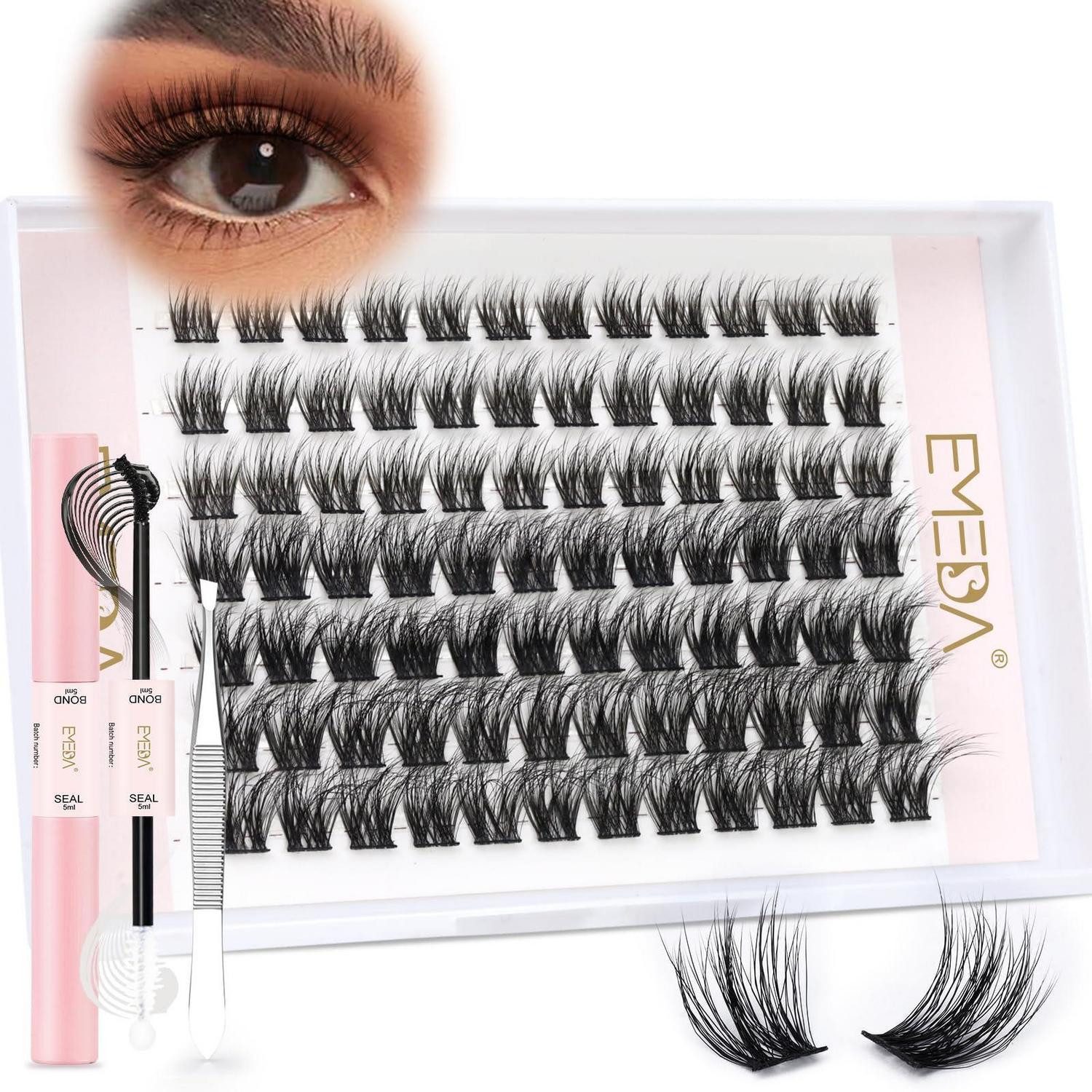 LuxusKollektion Einzelwimpern DIY Wimpern Extension Kit 10mm C-Locke Flauschig