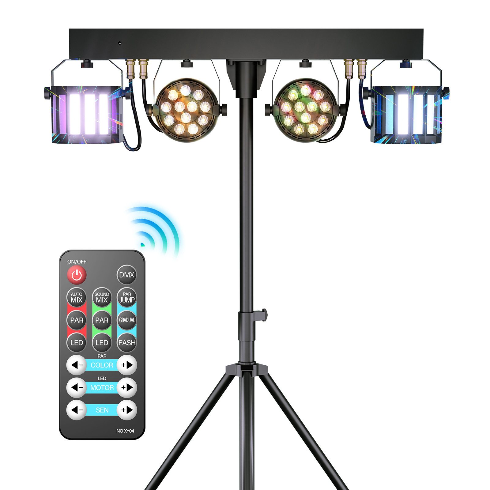 ZonQoonz Discolicht 60W LED-PAR-Scheinwerfer RGBW – mit vielseitigem Montagebügel
