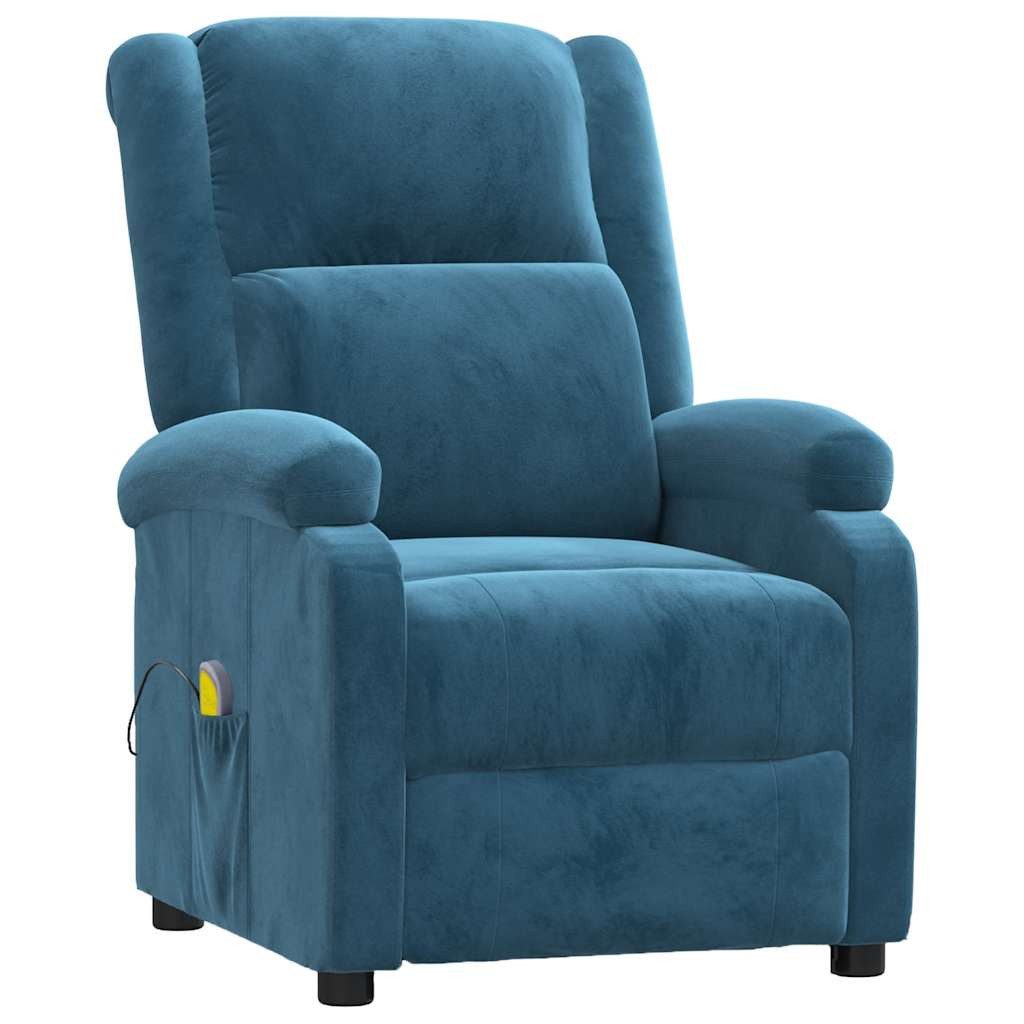 vidaXL Massagesessel Massagesessel Blau Samt (1-St) günstig online kaufen