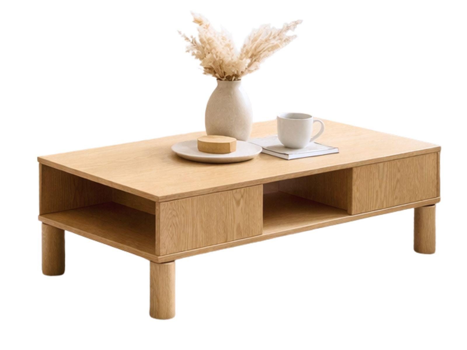 Compleo Couchtisch mit Schublade KARO, Modern design, Möbelfarbe: Eiche, MADE IN EU