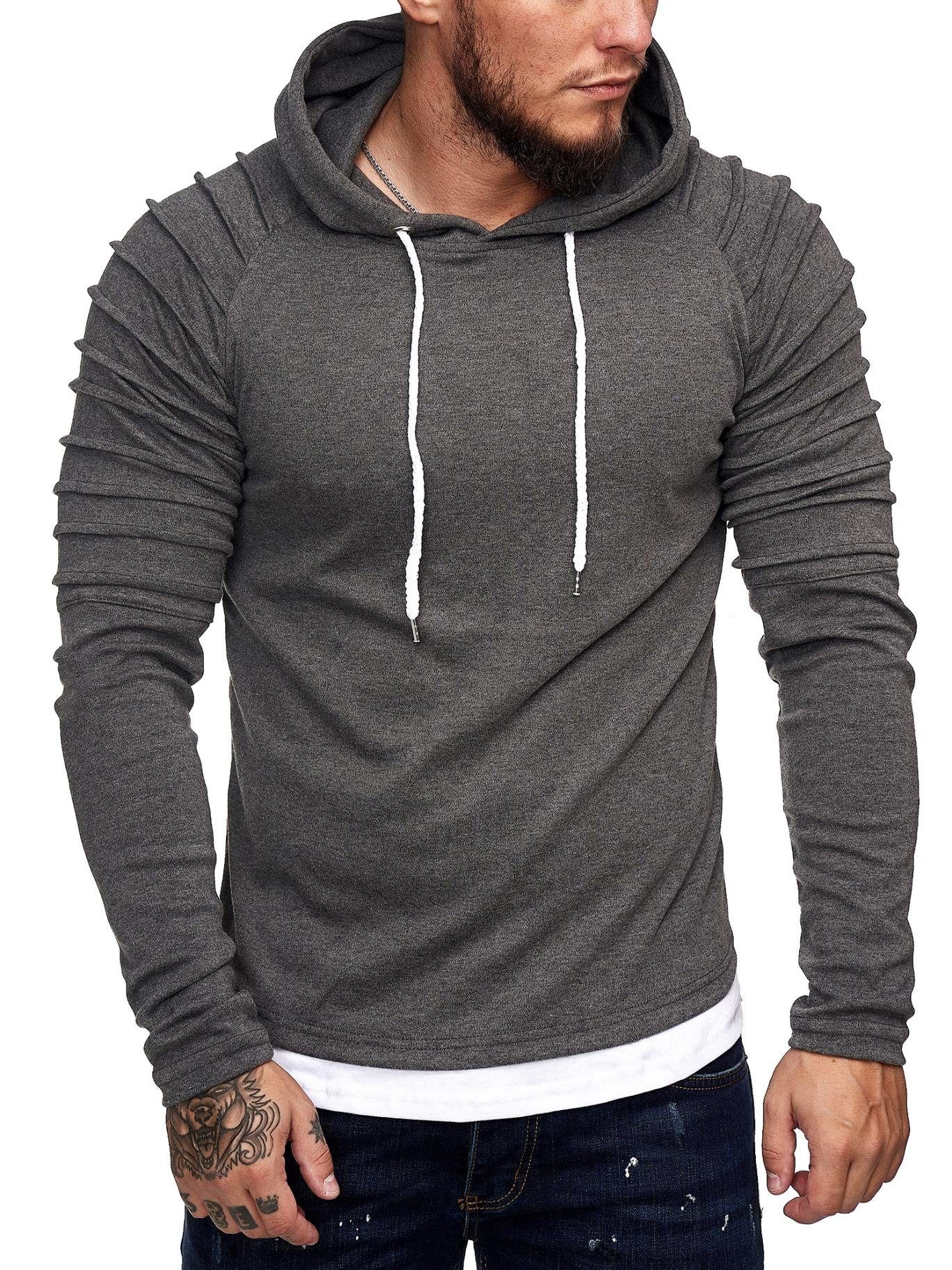 OneRedox Hoodie »1072CH« (Hoodie Kapuzenpullover Sweater, 1-tlg., im  modischem Design) Fitness Freizeit Casual