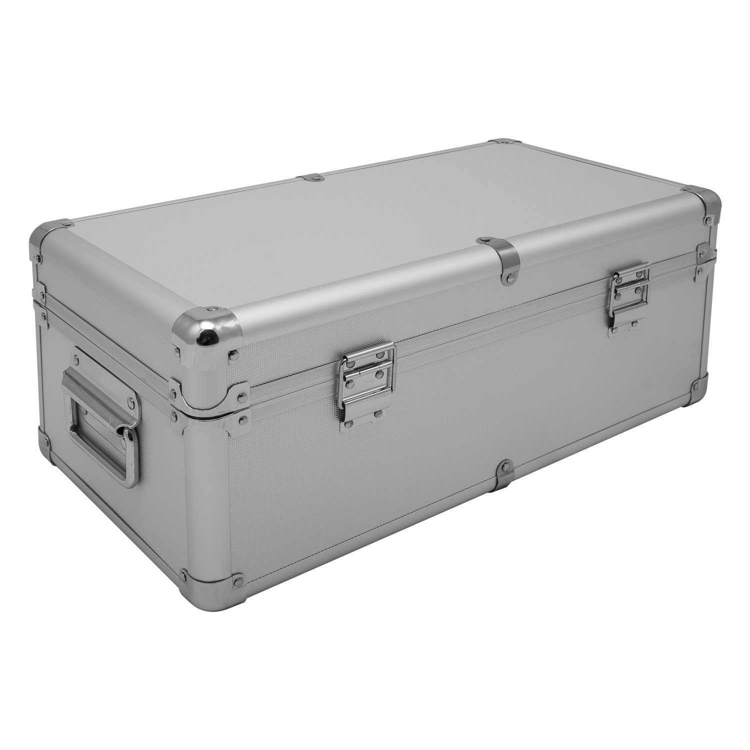 anndora Aufbewahrungsbox Alu Rahmenkoffer Transportbox (silber), stabiler Metallrahmen - mit Moosgummi ausgekleidet