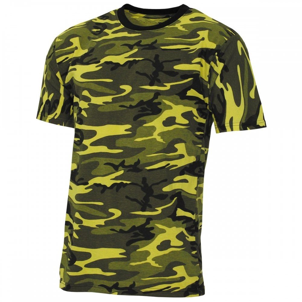 MFH T-Shirt US T-Shirt,Streetstyle, gelb-camo, 140-145 günstig online kaufen