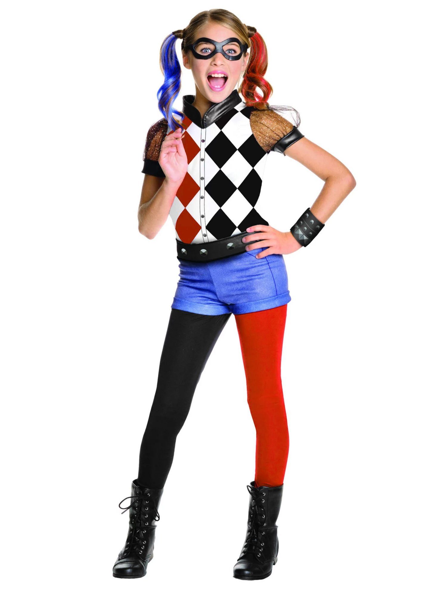 Rubie´s Kostüm Superhero Harley Quinn, Original Superheldin Kostüm aus 'DC Superhero Girls'