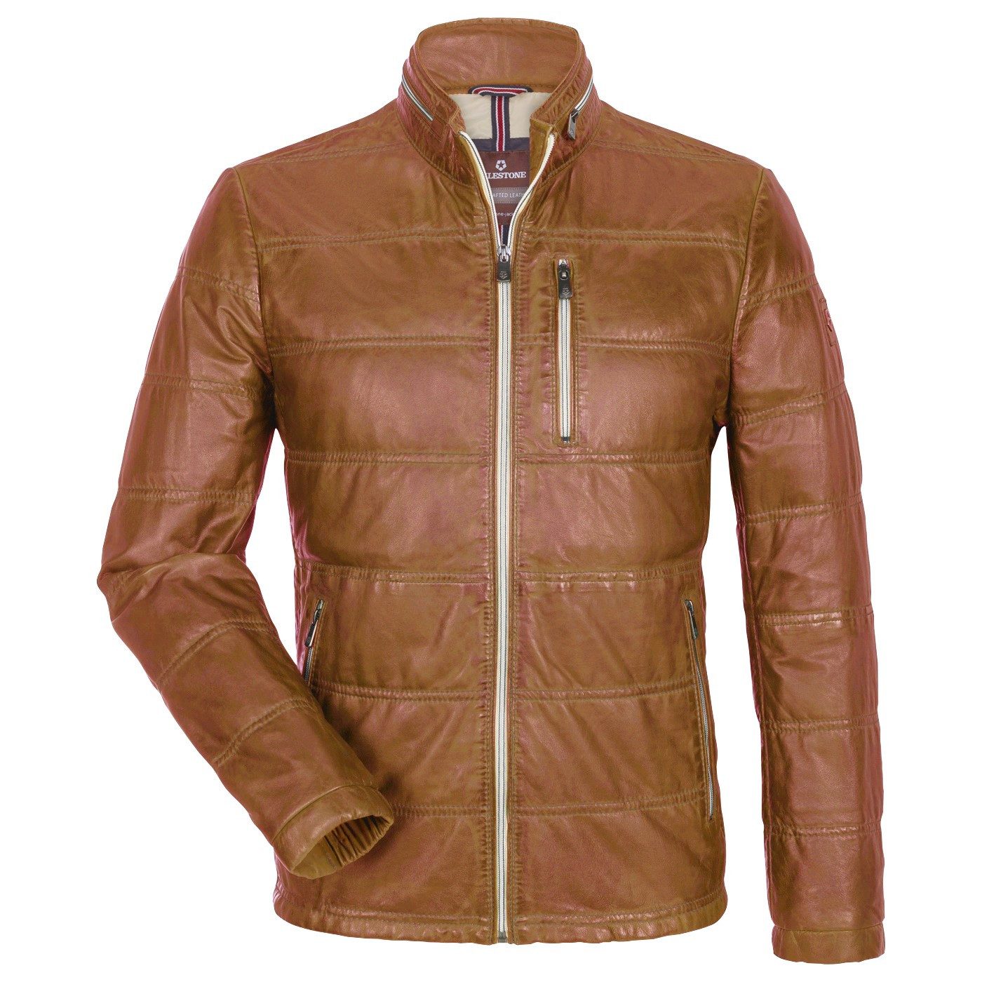 MILESTONE Lederjacke leichte Übergangsjacke aus gestepptem Lammleder