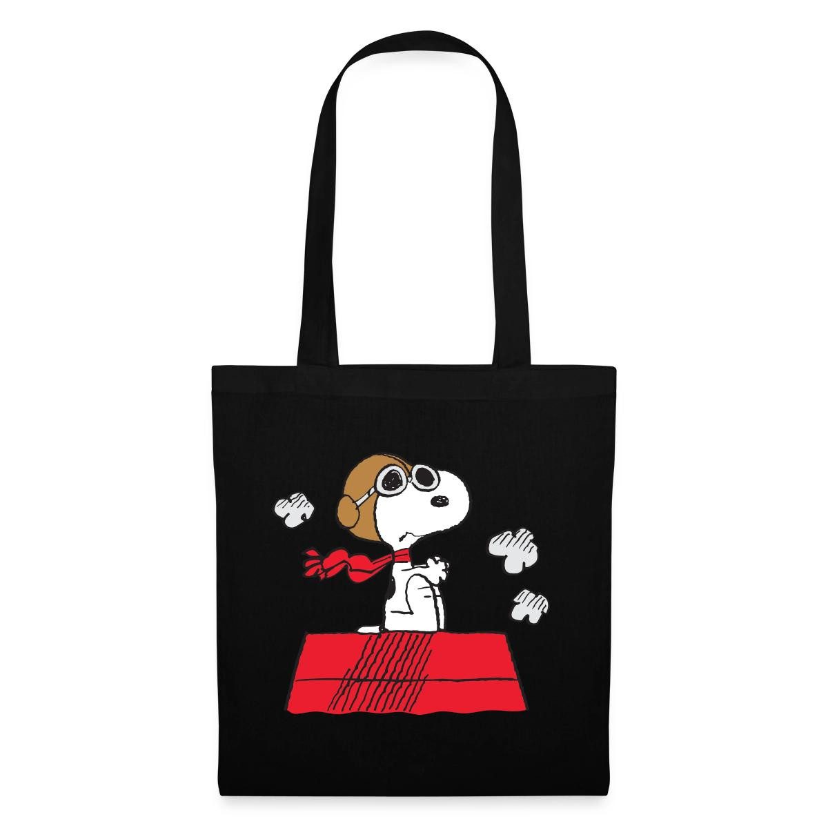 Spreadshirt Henkeltasche Peanuts Snoopy Pilot Fliegen Stoffbeutel (1-tlg)