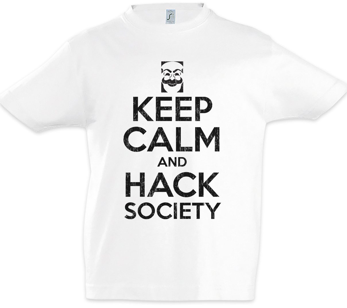 Print-Shirt Keep Calm And Hack Society Kinder T-Shirt Hacker Life IT Informatik