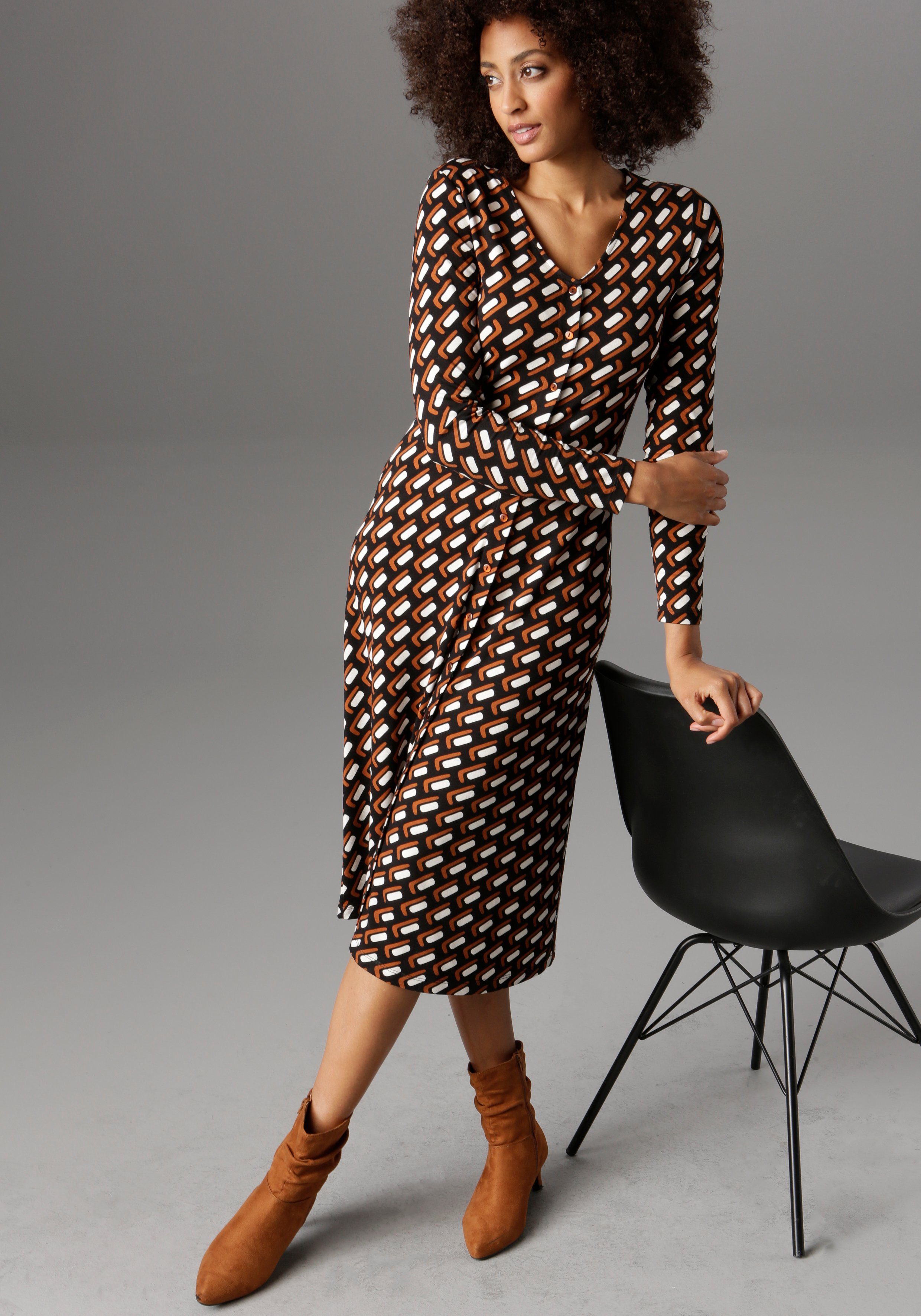Aniston SELECTED Jerseykleid mit Knopfleiste