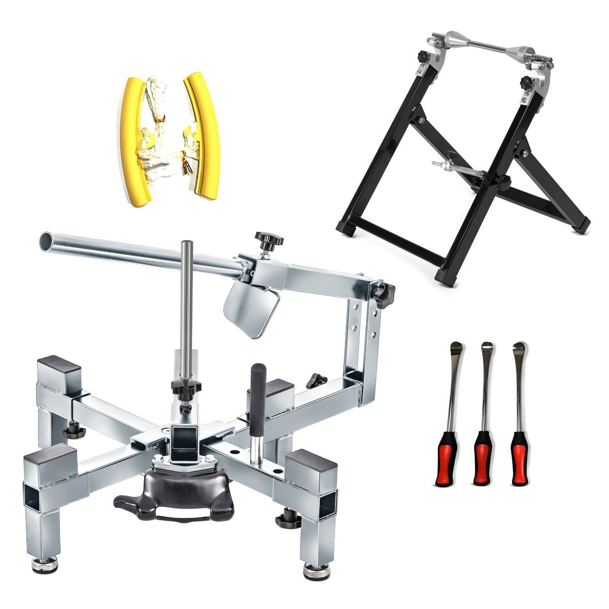 ConStands Reifenmontagemaschine Reifenmontiergerät Set + Wuchtbock + Montagewerkzeug # MD4N DPLU