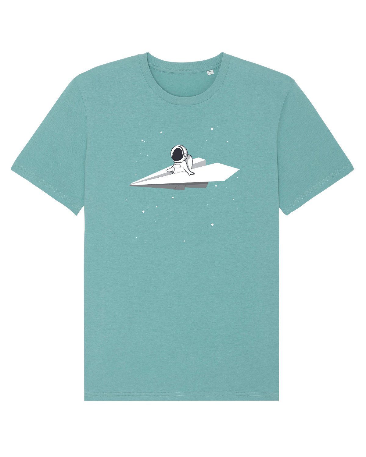 wat? Apparel Print-Shirt Fly me to the moon (1-tlg) Teal Monstera