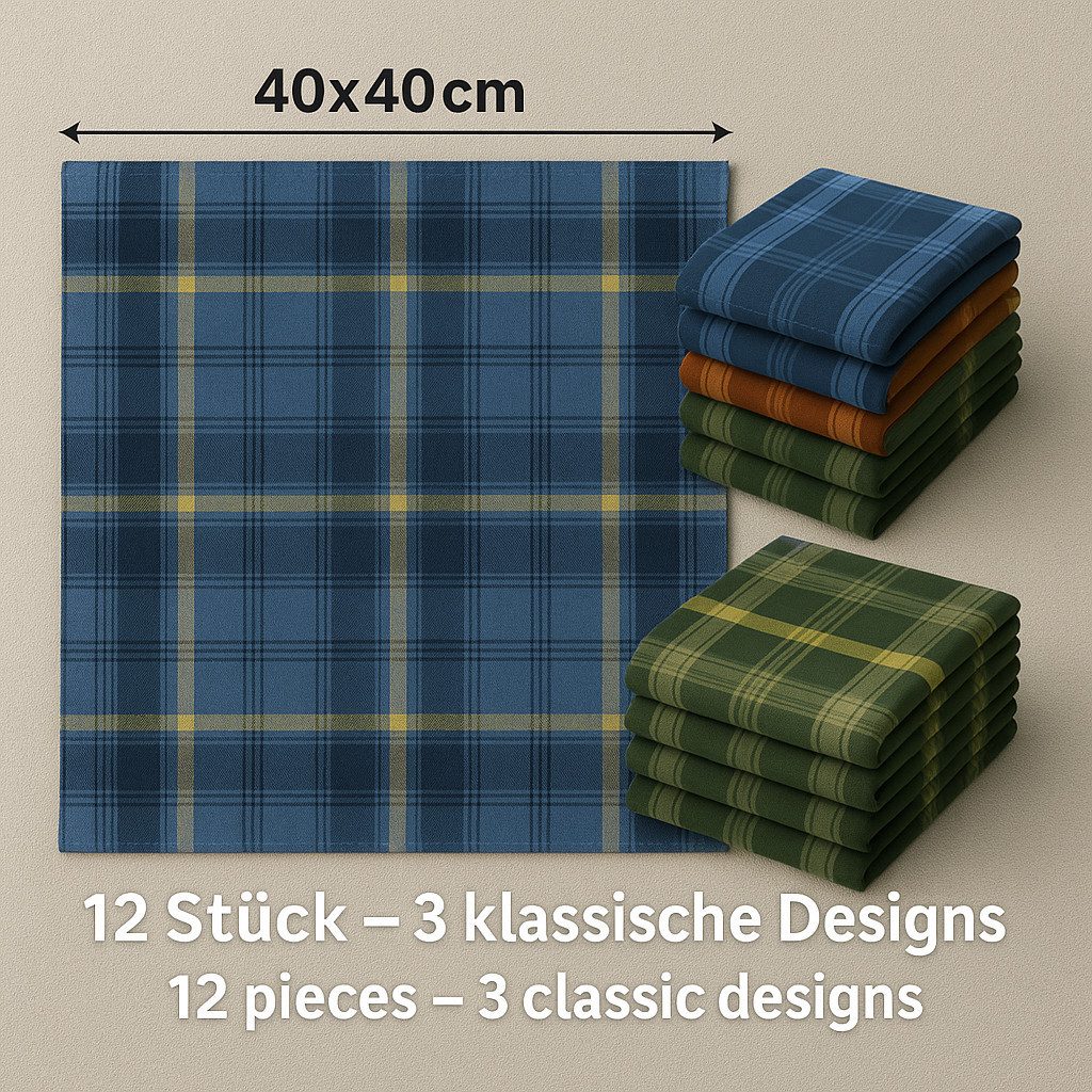 Betz Taschentuch Betz Herrentaschentücher LEO 4 40x40 cm, (Set, 12-St. 12 Stück Stofftaschentücher), 100% Baumwolle – Bild 4 von 5