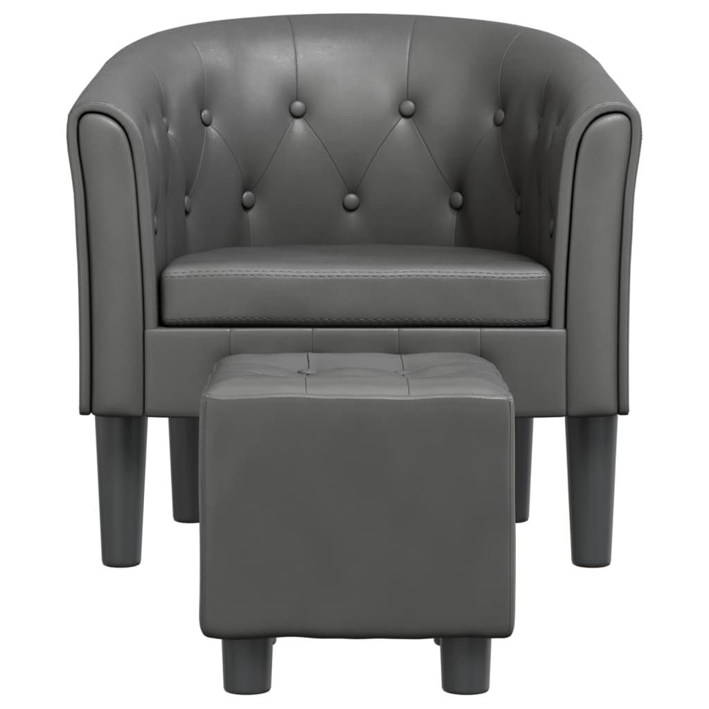 vidaXL Sessel Clubsessel mit Fußhocker Grau günstig online kaufen