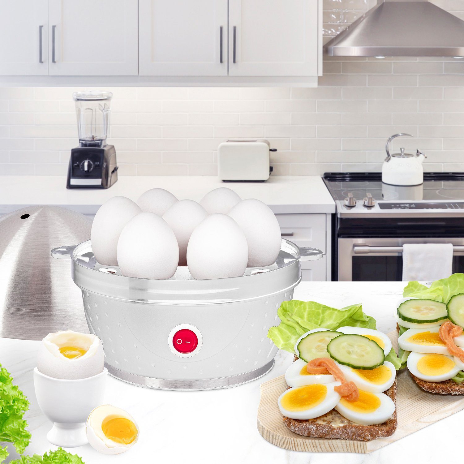 Eier: 7 Eierstecher, Ei Eier, SLABO Elektrischer - - Anzahl 7 Frei WEIẞ, BPA Eierkocher 1 Eierkocher