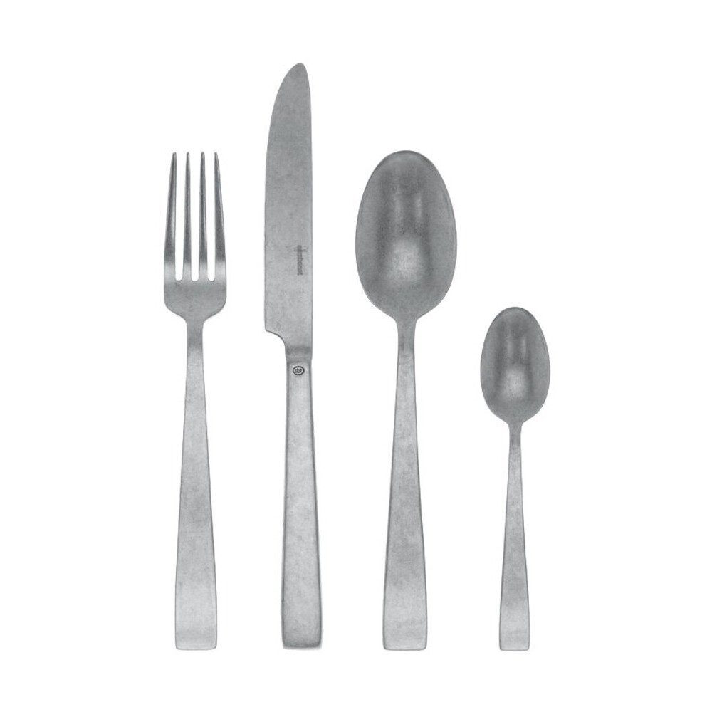 sambonet Besteck-Set Besteck Set 24tlg. Vollheft Flat Vintage Edelstahl antik, Edelstahl rostfrei, Besteck Set, Edelstahl rostfrei, silber