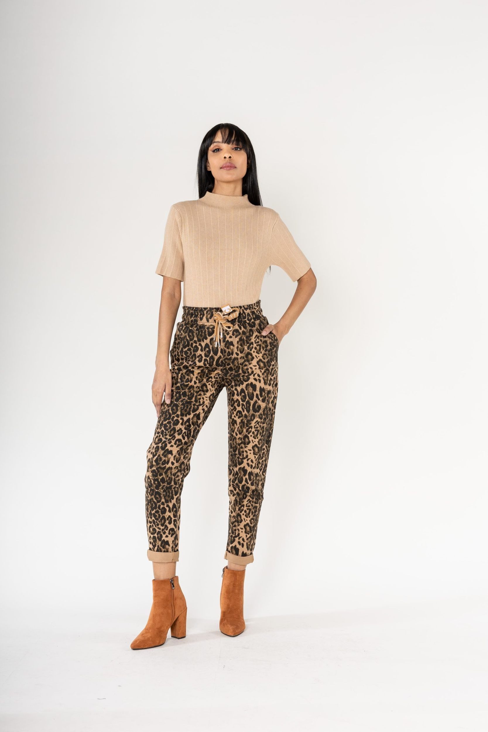 Slim-fit-Jeans Denim Pants Stretch Jeans mit Tunnelzug