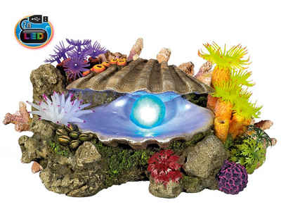 Nobby Aquariendeko Aqua Ornaments "MUSCHEL" mit Pflanzen mit LED, nur für Süßwasser geeignet