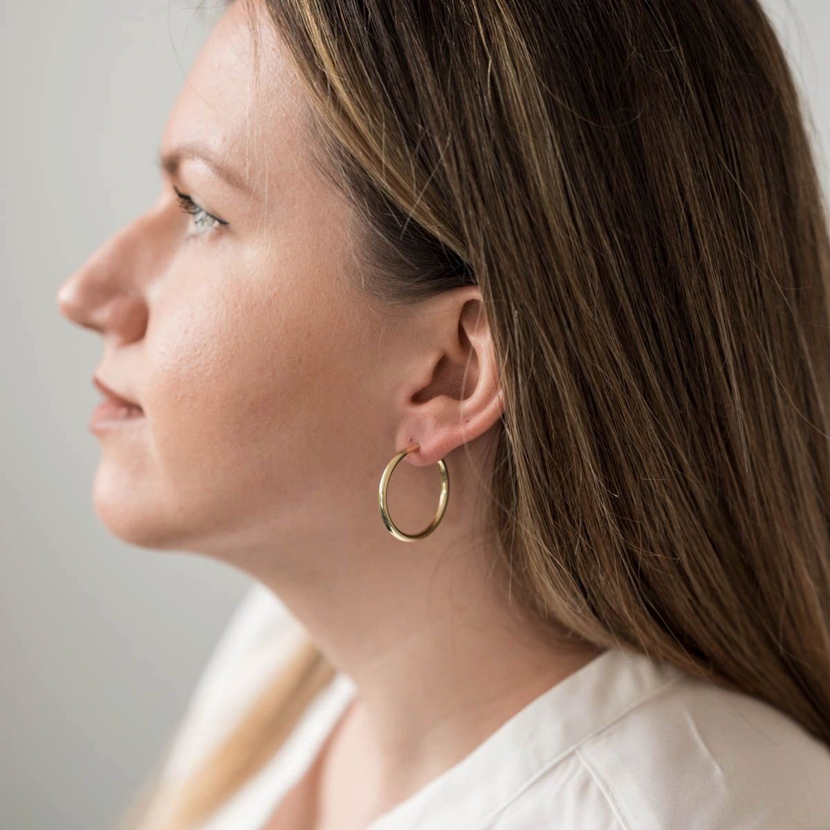 Materia Paar Creolen Damen Gold klassisch Ø30mm SO-420, Sterlingsilber, ver günstig online kaufen