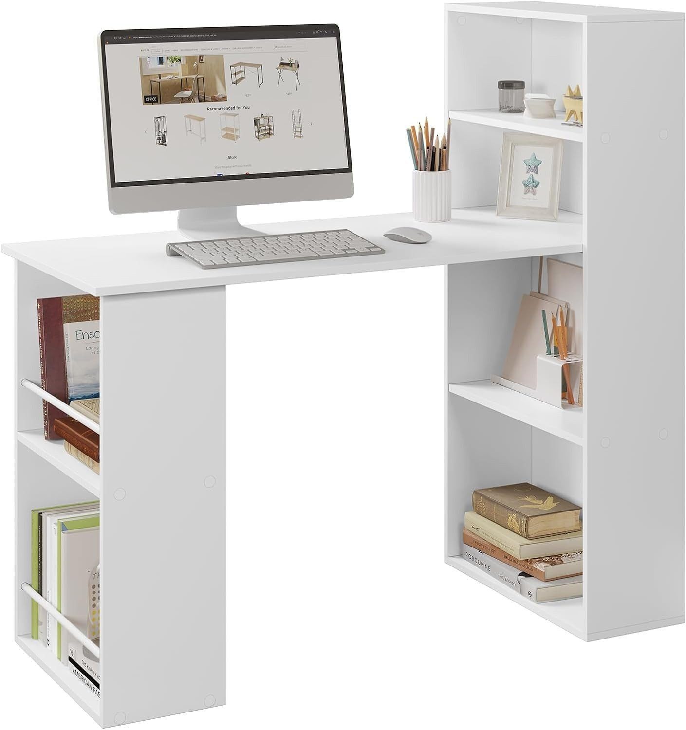 EUGAD Schreibtisch (1-St), Eckschreibtisch mit Regalen und Stauraum günstig online kaufen