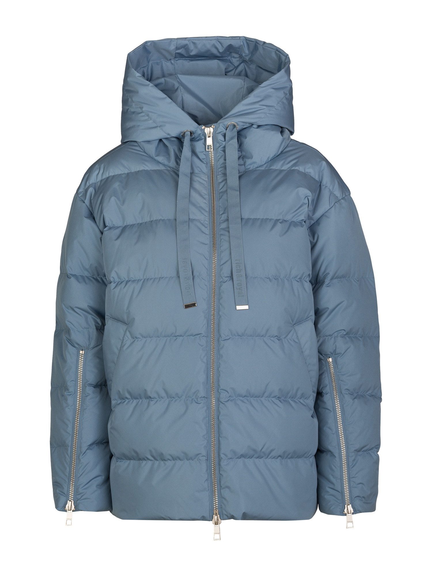 RICHROYAL Steppjacke D-Jacke nicht aus Leder aus Polyester mit Kragen und Reißverschluss
