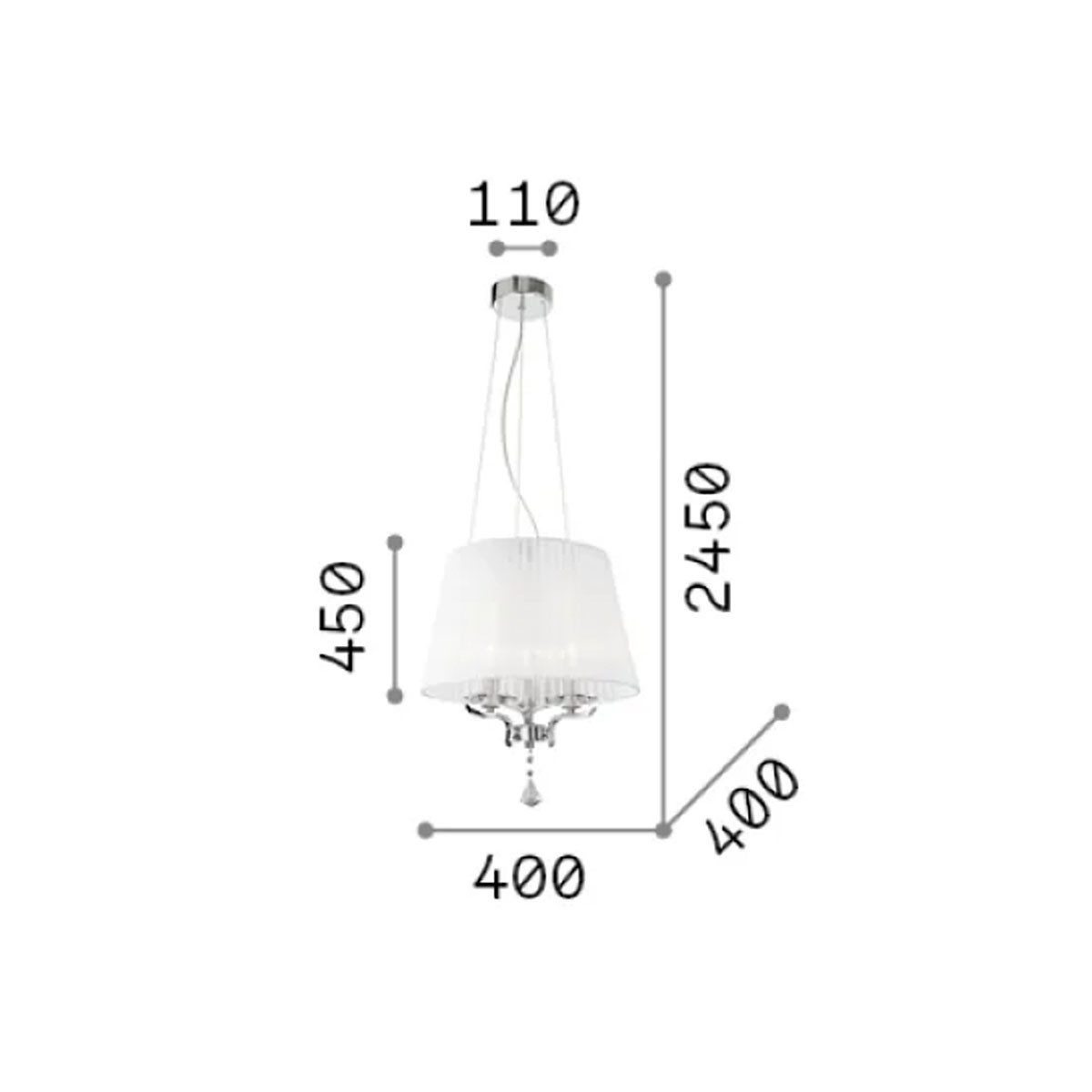 Ideal Lux Kronleuchter Ideal Lux Pegaso SP3 Kronleuchter, Messing, Ø: 40 cm, LED wechselbar, Hängelampe E14