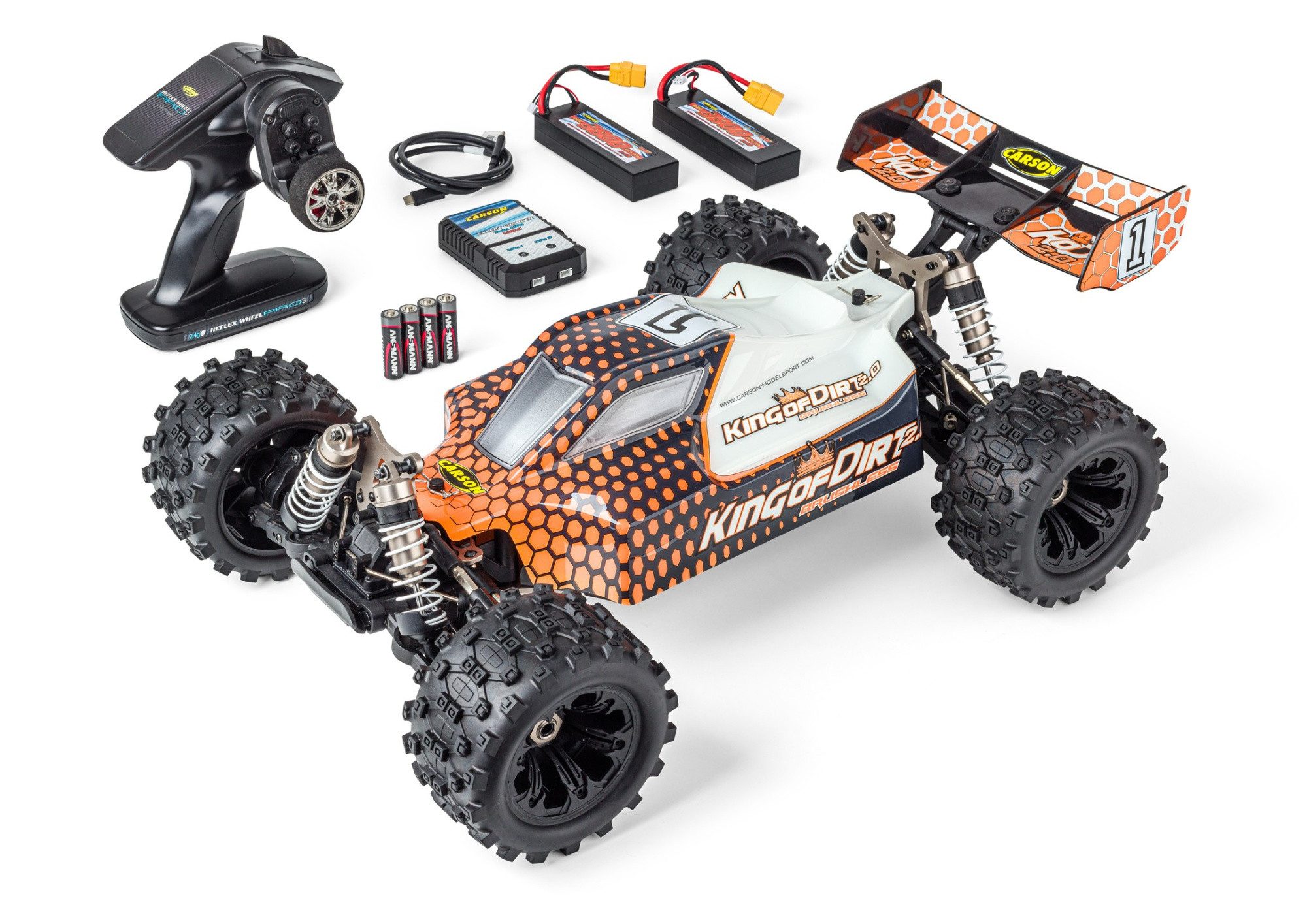 RC-Buggy Carson 1:8 King of Dirt 2.0 100% RTR Brushless Buggy orange