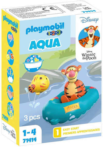 Playmobil® Konstruktions-Spielset 1.2.3 & Disney: Tiggers Schlauchbootfahrt (71414), (3 St), Disney & Winnie the Pooh, Aqua; Made in Europe