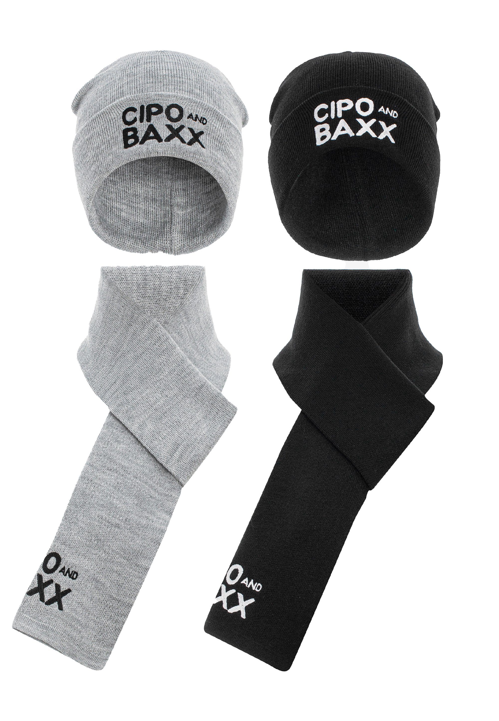 bestickt Baxx Markenschriftzug mit Strickmütze Cipo &