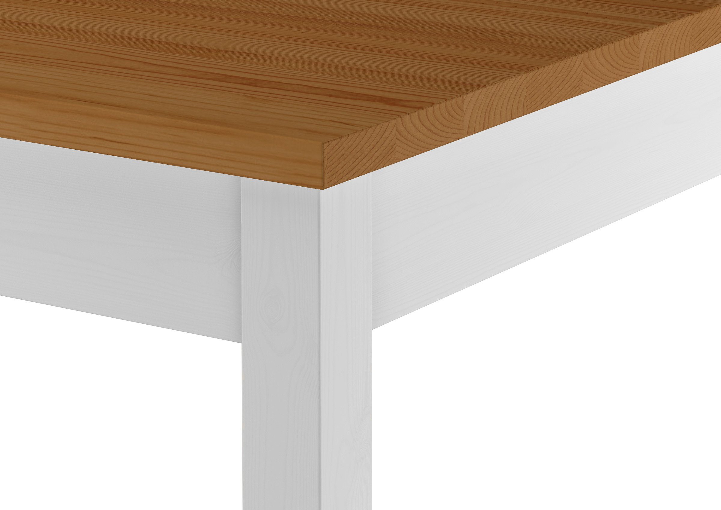 ERST-HOLZ Eichefarben Massivholz Esstisch Beine weiße 80x120 Tischplatte Tisch Küchentisch