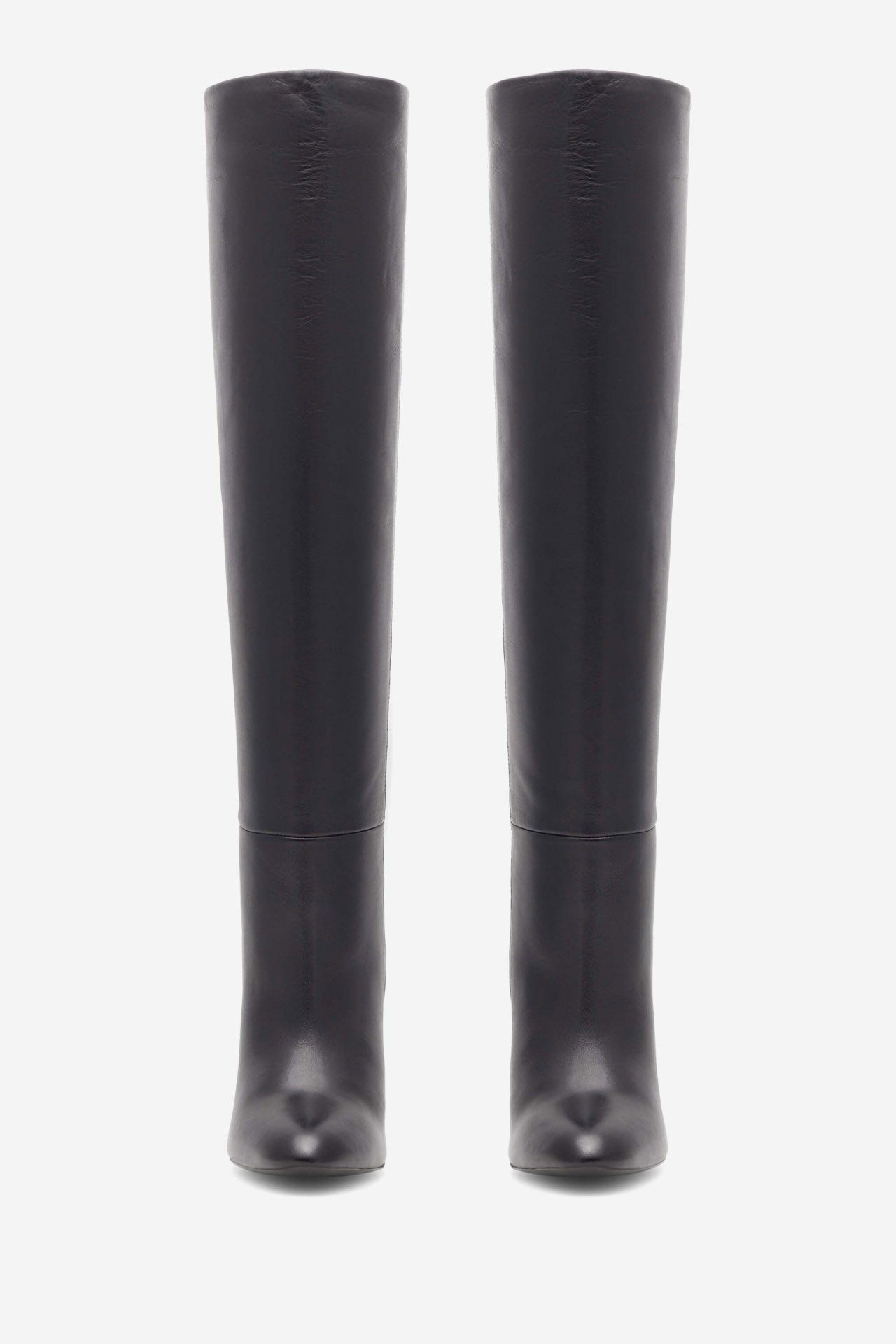 GINO ROSSI Gino Rossi CORATO‑110438 – Damen-Lederstiefel mit Absatz Schwarz Stiefel Hoher Schaft, eleganter Absatz, Reißverschluss