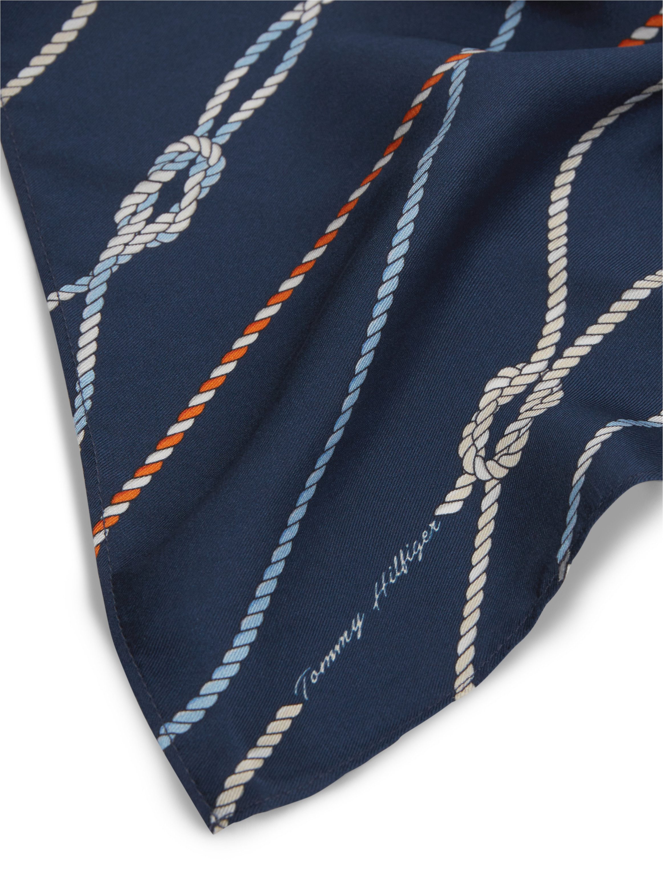 Tommy Hilfiger Modeschal TH NAUTICAL SILK TRIANGLE, aus reiner Seide mit Seil-Print