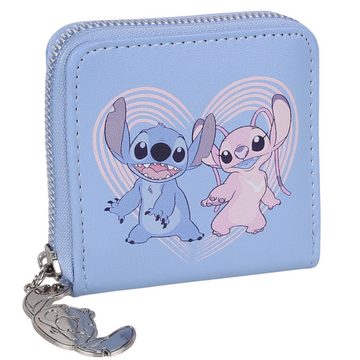Sarcia.eu Brieftasche DISNEY Angel und Stitch Blau, kleine Brieftasche mit Reißverschluss