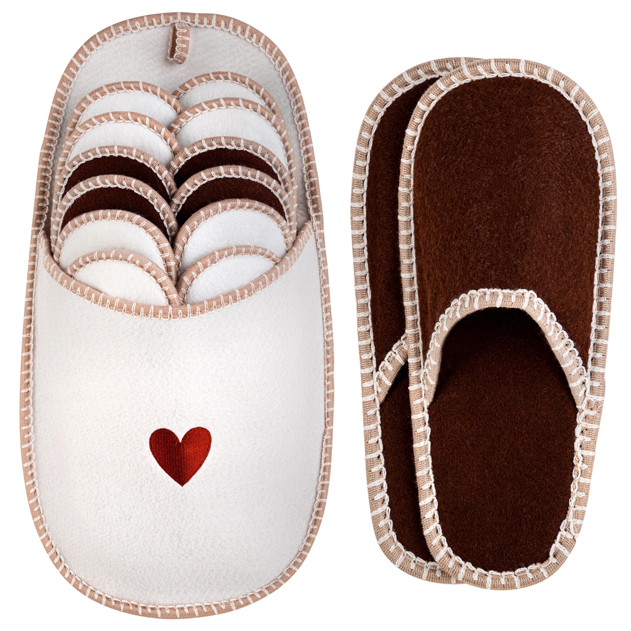 ONVAYA ABS Gästepantoffel, Waschbär, 6er Set, Antirutsch Sohle Pantoffel