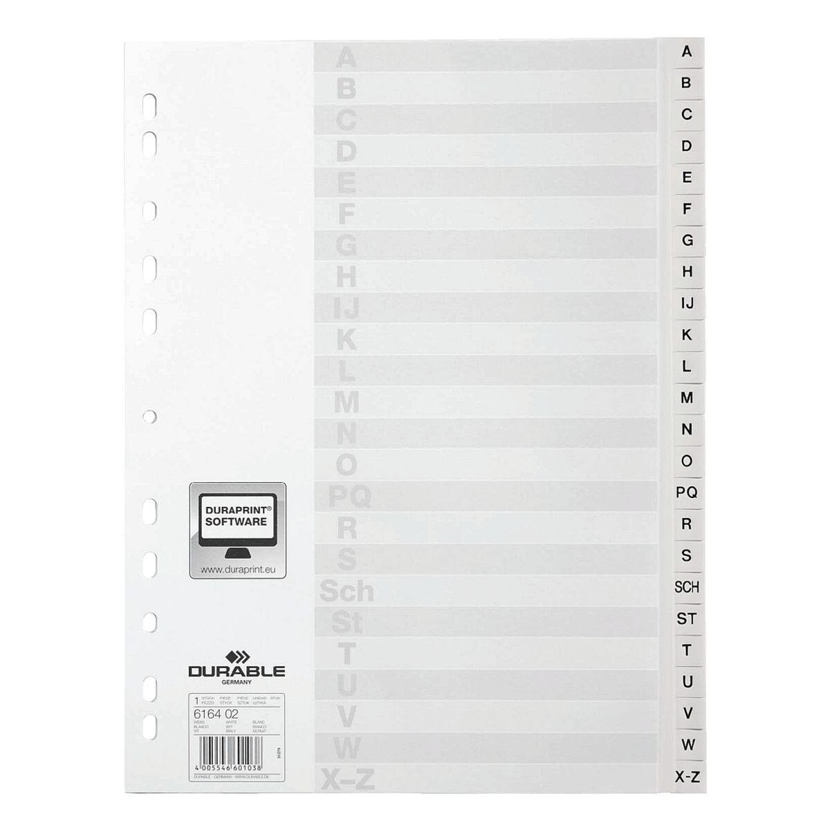 DURABLE Aktenordner A-Z, DIN A4, 24-tlg., Kunststoff