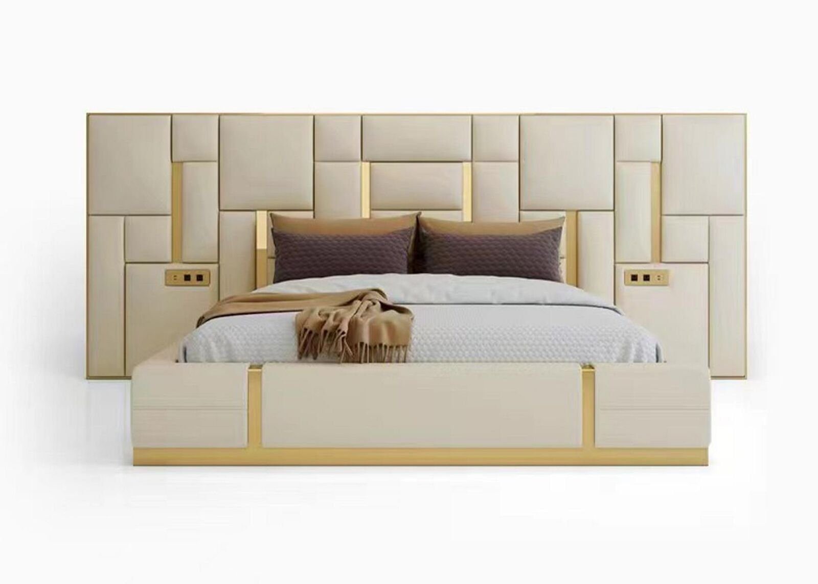 JVmoebel Bett Design Schlafzimmer Garnituren Bett Modern Luxus Hotel Betten Möbel (1-tlg., 1x Bett), Made in Europa
