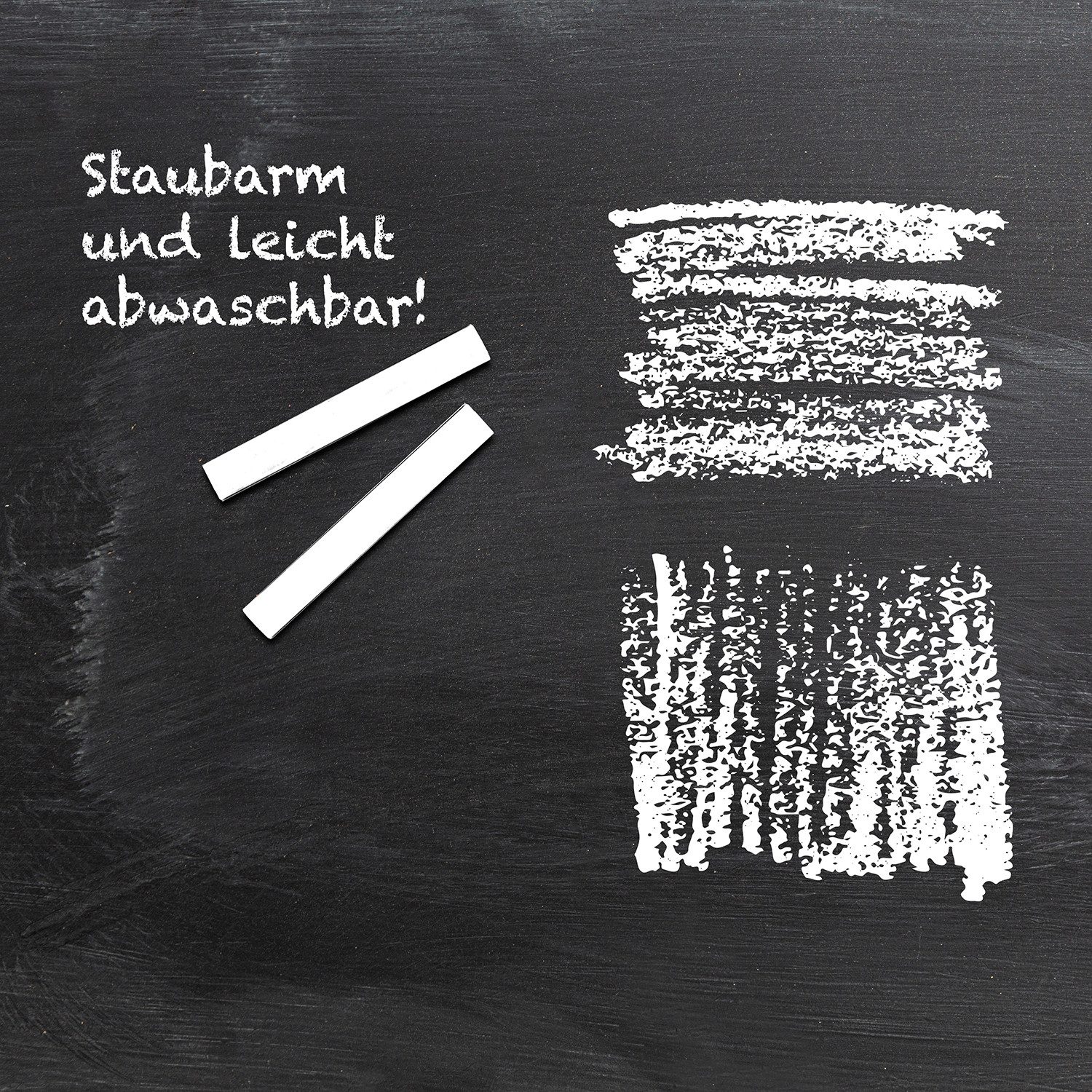 WESTCOTT Malkreide Kreide 100 Stück Weiss, Vorteilspack Tafelkreide 1,2cm ⌀, (Vorteilspack, 100-tlg), staubarm & leicht abwischbar – Bild 3 von 5